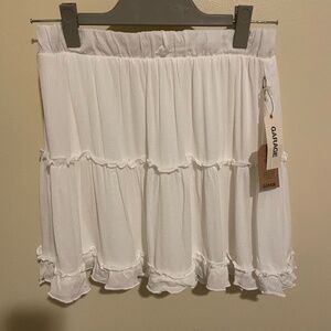 *NWT*Garage Women's Small Tiered White Mini Skirt